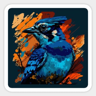 Painted Blue Jay Design Sticker